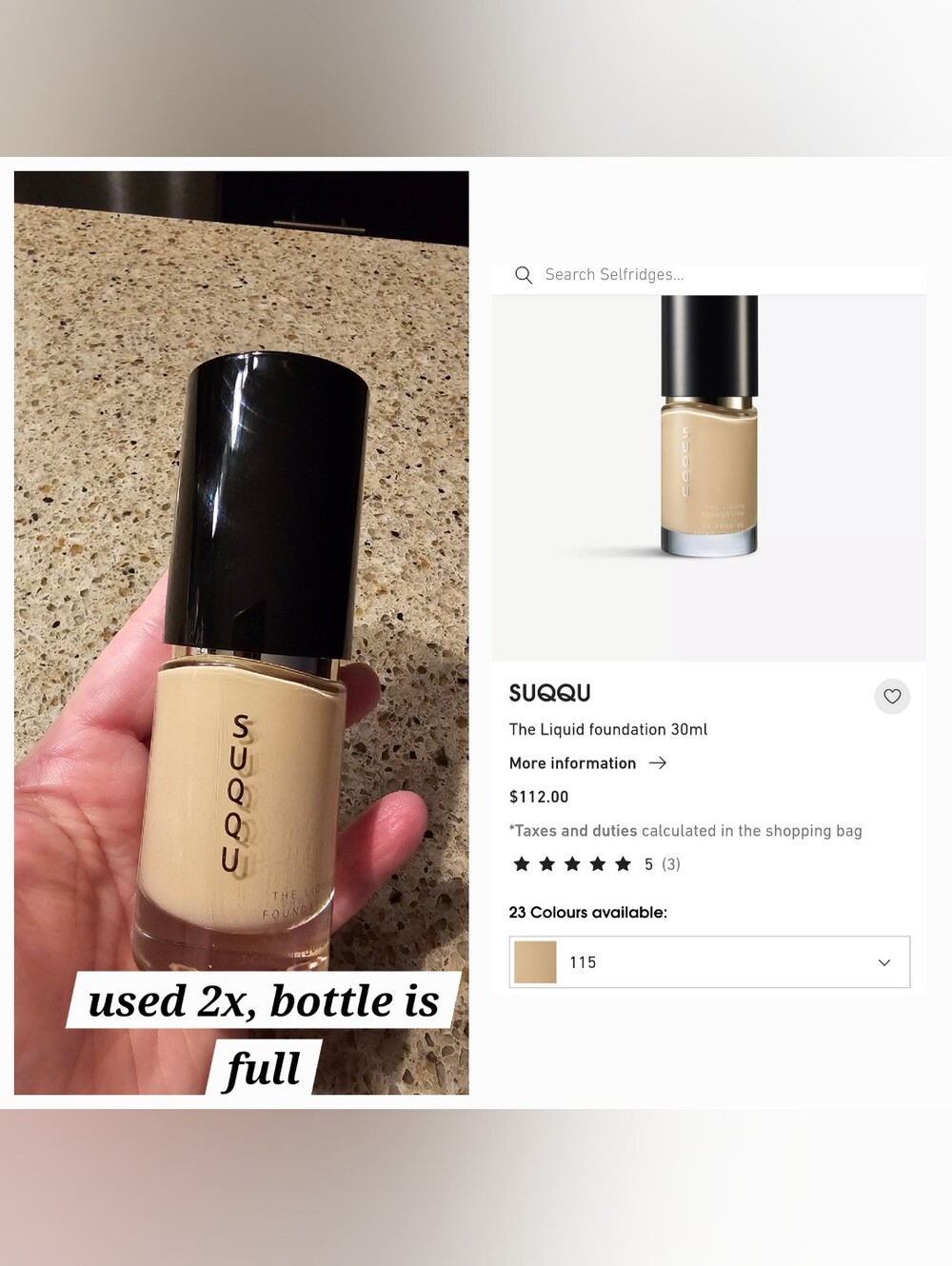 Suqqu Liquid Foundation - Shade 115